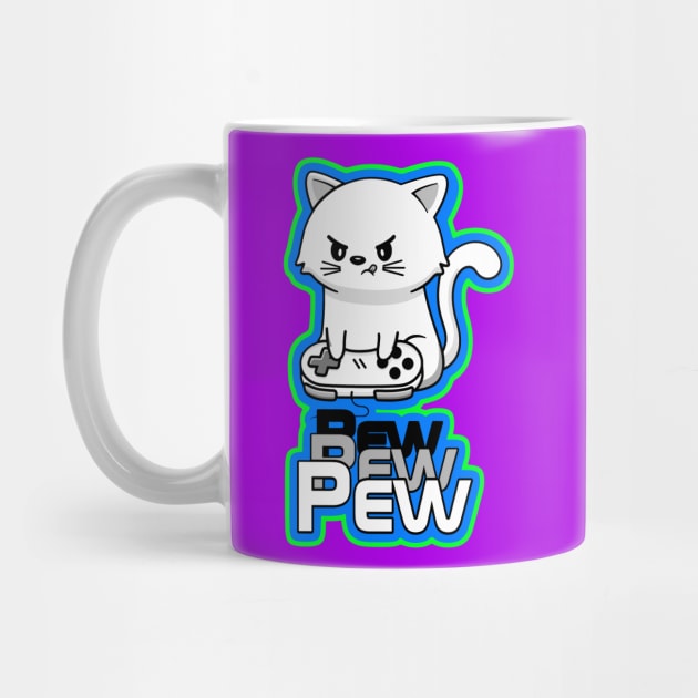 Gamer Cat Pew Pew Pew by AlondraHanley